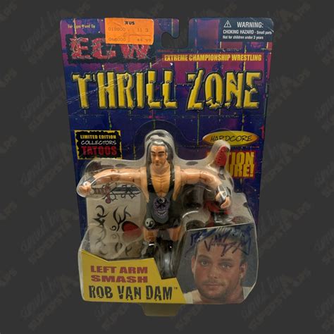 Rob Van Dam Signed Ecw Thrill Zone Action Figure Signed By Superstars