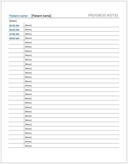 Patient Progress Notes Template Word - Detrester.com