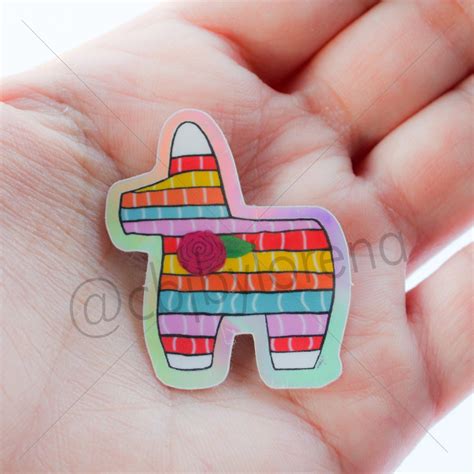 Pinata Sticker, Pinata Holographic Donkey Pinata Sticker, Latinx Sticker, Colorful Pinata ...