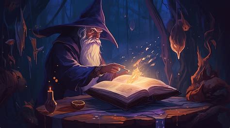 Premium Ai Image Wizard Casting A Spell Fantasy Concept Illustration