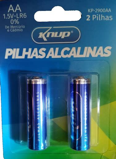 Pilhas Alcalinas Knup Kp Aa Pilhas Azul Central Unidade Cod