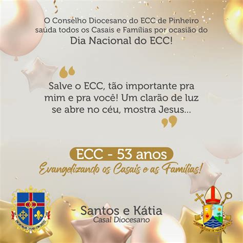 MENSAGEM DO CASAL DIOCESANO DO ECC POR OCASIÃO DO DIA NACIONAL DO ECC