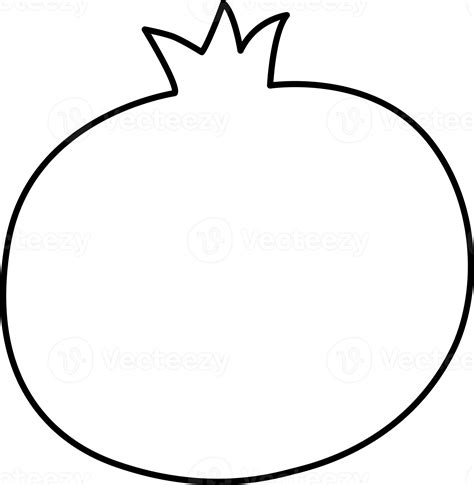 Pomegranate Outline Hand Drawn 20695688 Png