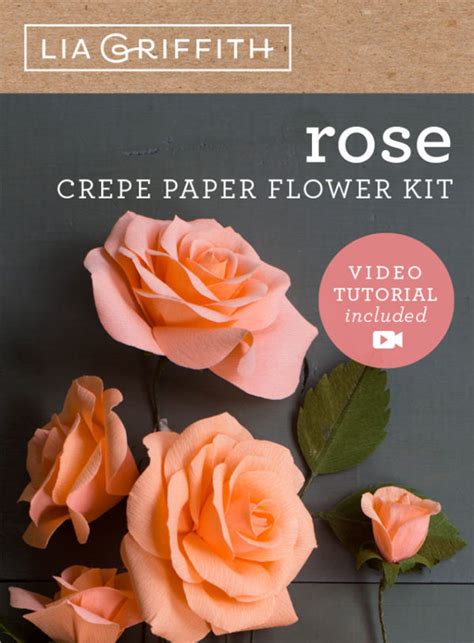 Lia Griffith Crepe Paper Rose Flower Kit Felt Paper Scissors Crepe