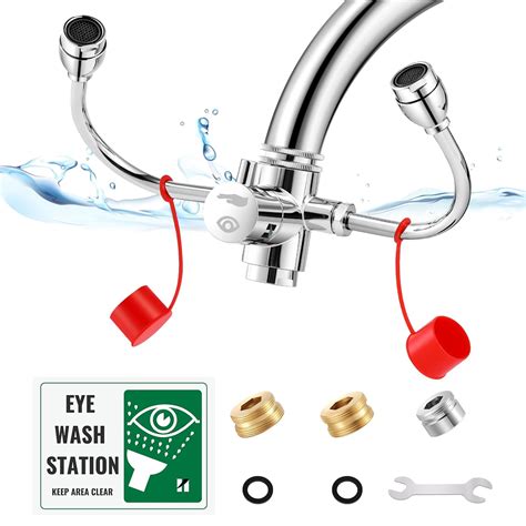 Huanyu Faucet Mounted Eyewash Station 360°rotation Emergency Eye Wash