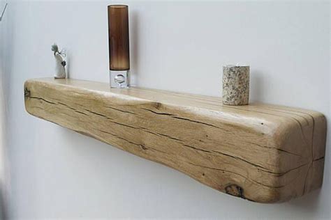 Awesome Solid Oak Floating Mantel Shelf Tall Corner Shelving Unit