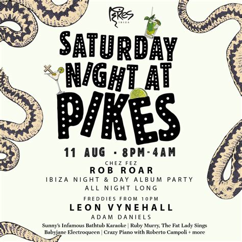 Saturday Night Pikes Ibiza Rob Roar