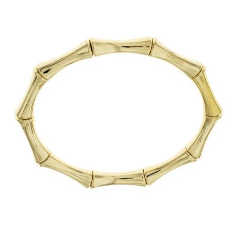 Gucci 18 Karat Yellow Gold Bamboo Stretch Bangle Bracelet At 1stdibs