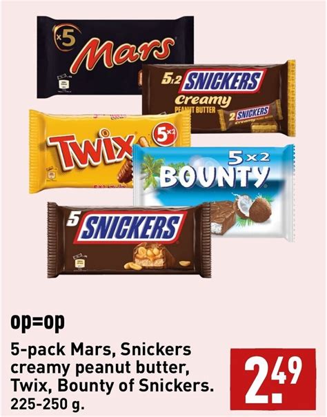 5 Pack Mars Snickers Creamy Peanut Butter Twix Bounty Of Snickers