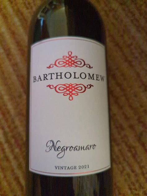 2021 Bartholomew Winery Negroamaro, USA, Washington, Columbia Valley ...