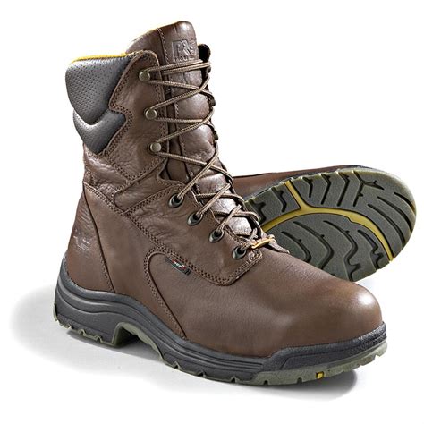 8" Timberland PRO® TiTAN® Waterproof Safety Toe Boots, Brown - 151526 ...