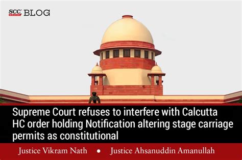 Supreme Court Refuses To Interfere With Calcutta Hc Order Upholding