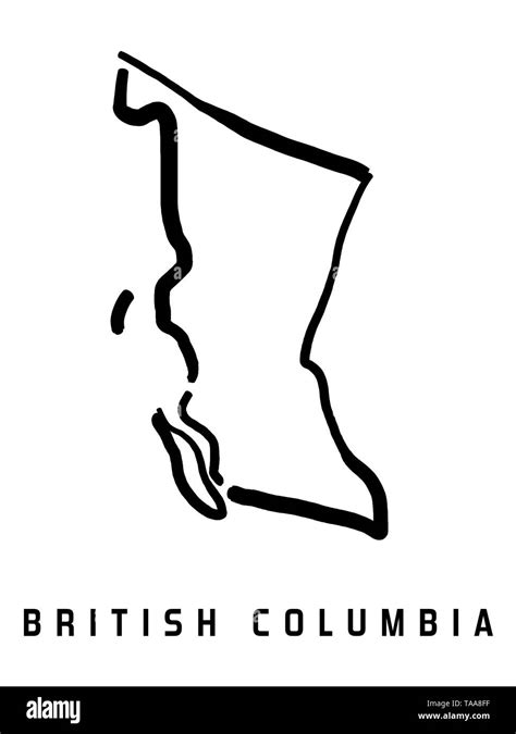 British Columbia map outline - smooth simplified Canadian province shape map vector Stock Vector ...