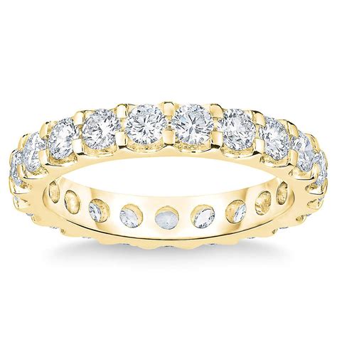 2 Ct Moissanite Eternity Ring Womens Wedding Band 14k Yellow Gold