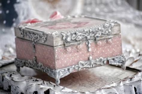 Shabby Chic Box With Roses Romantic Decoupage Box Shabby Etsy