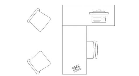 Office Desks Top View Elevation Blocks Auto Cad Drawing Details Dwg