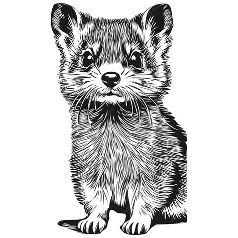 Premium Vector | Ferret vintage illustration black and white vector art ...