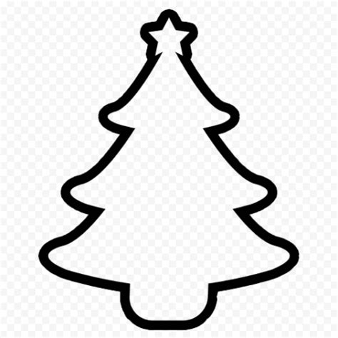 HD Simple Black Outline Christmas Tree PNG | Citypng - Clip Art Library