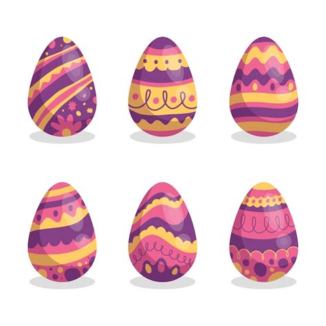 Colecci N De Huevos De Pascua Dibujados A Mano Vector Gratis