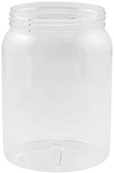 Half Gallon 64 Oz PET Clear Wide Mouth Plastic Jars Item 110 Pump