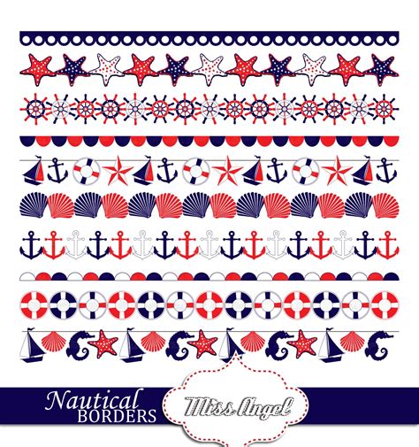 Nautical Borders Clipart Nautical Clipart Digital Bunting - Etsy