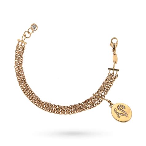 Rose gold bracelet with V letter pendant - ORO TREND - Cicala.it