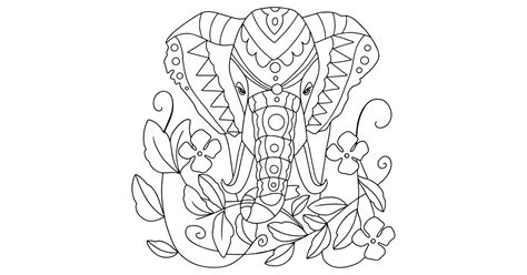 Elephant With Patterns Elephants Coloring Pages For Adults Online