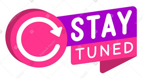 Lettering Sticker Stay Tuned Pink Purple Text Png Svg