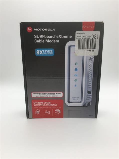 Motorola Surfboard Sb6141 Internet Cable Modem W Power Adapter Free