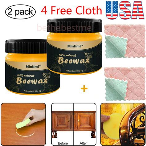 2PCS Beeswax Furniture Polish Wood Seasoning Beewax Natural Wood Wax