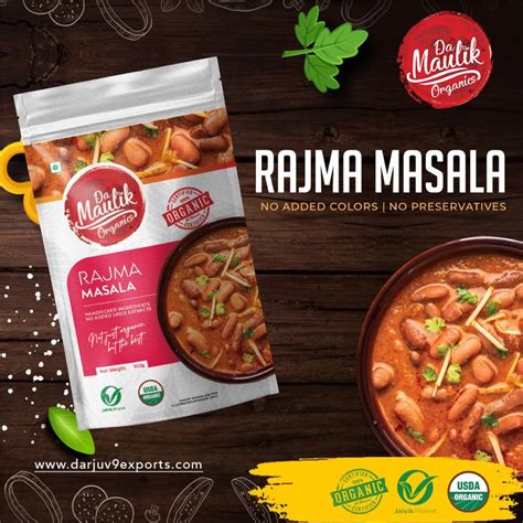 Organic Rajma Masala Packaging Size Gm At Kg In New Delhi