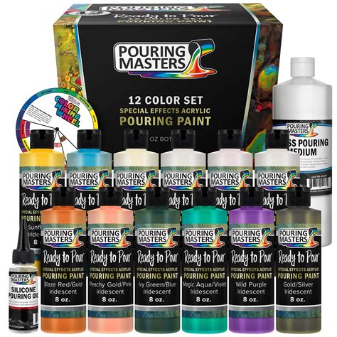 Pouring Masters 12 Color Special Effects 8 Ounce Pouring Paint Kit