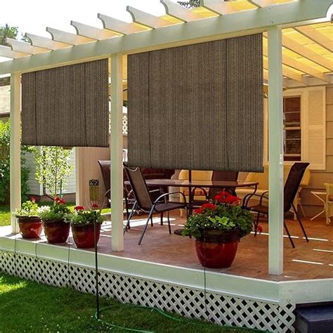 Tang Exterior Roller Shade Blinds Roll Up Shade Privacy Screen For Patio Deck Porch