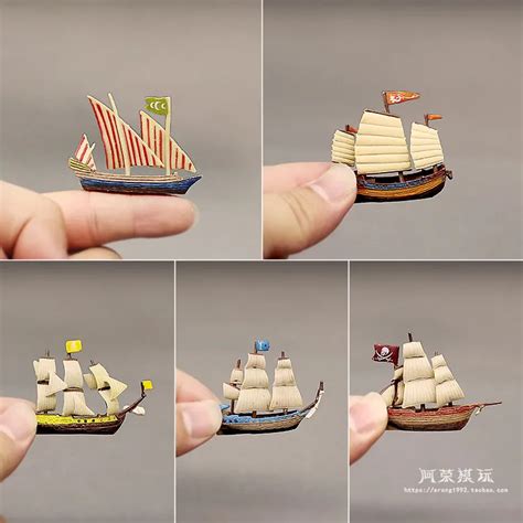 Miniature Model Mini Pirate Ship Sea Yacht Ocean Pleasure Boat Decor