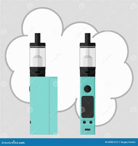 Vape Box Mod With Atomizer Cartoon Vector 66832701