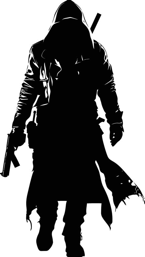 Ai Generated Silhouette Assassin Full Body Black Color Only 37458469