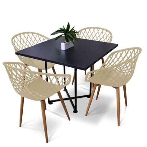 Kit Cadeiras Clarice Nude E Mesa De Jantar Lugares Jade Cm