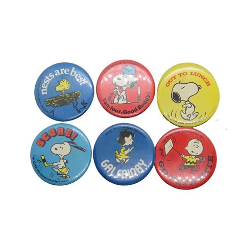 Vintage Peanuts Pinback Buttons Snoopy Charlie Brown You Choose Genuine