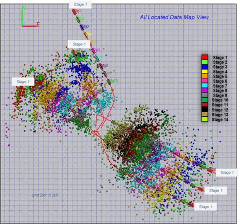 Map Showing Locations Of Microseismic Events Recorded During The