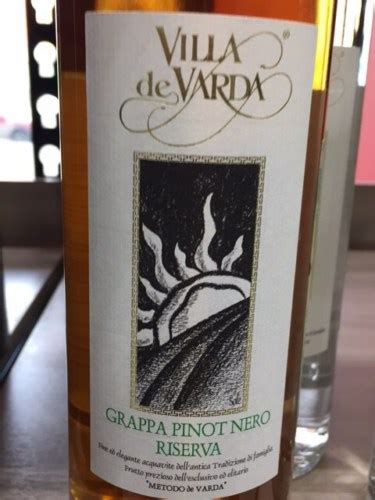 N V Villa De Varda Grappa Pinot Nero Riserva Vivino US