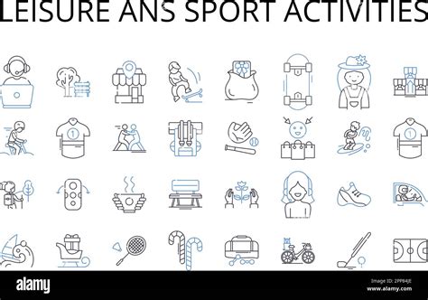 Leisure Ans Sport Activities Line Icons Collection Recreation