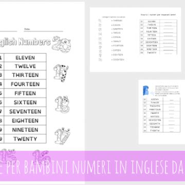 Numeri In Inglese Da 1 A 10 Per Bambini Mammarum