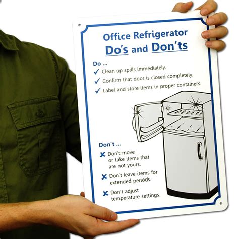 Office Refrigerator Rules Sign Sku S 5269