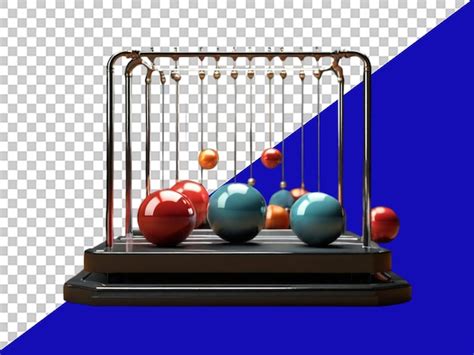 Premium PSD 3d Newton Cradle Balance Balls On Transparent Background