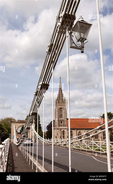 England Buckinghamshire Marlow Suspension Bridge Over River