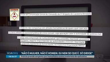 Boa Noite Paraná Sargento do Exército é preso por homofobia em Ponta