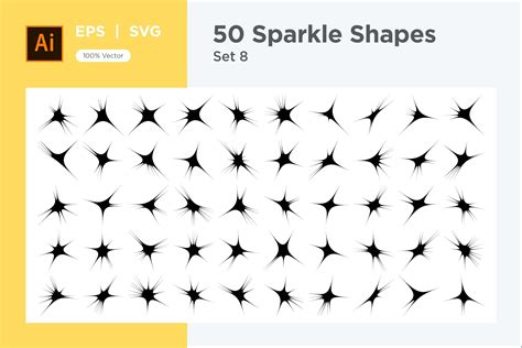 Sparkle Shape Symbol Sign V2-50 -8 Graphic by shahsoft · Creative Fabrica