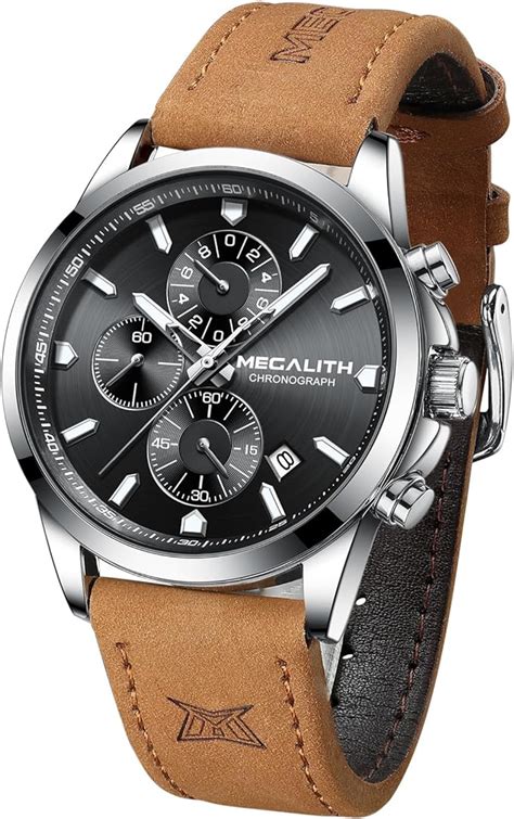 Megalith Mens Watches Sport Chronograph Waterproof Wrist Watch Men