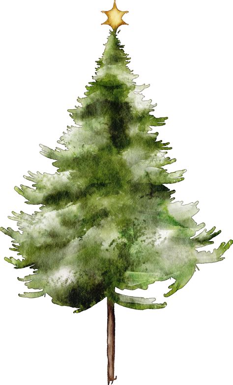 watercolor christmas tree 16539780 PNG