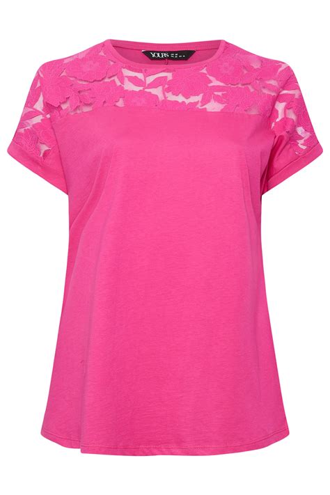 YOURS Plus Size Pink Floral Mesh Panel T Shirt Yours Clothing